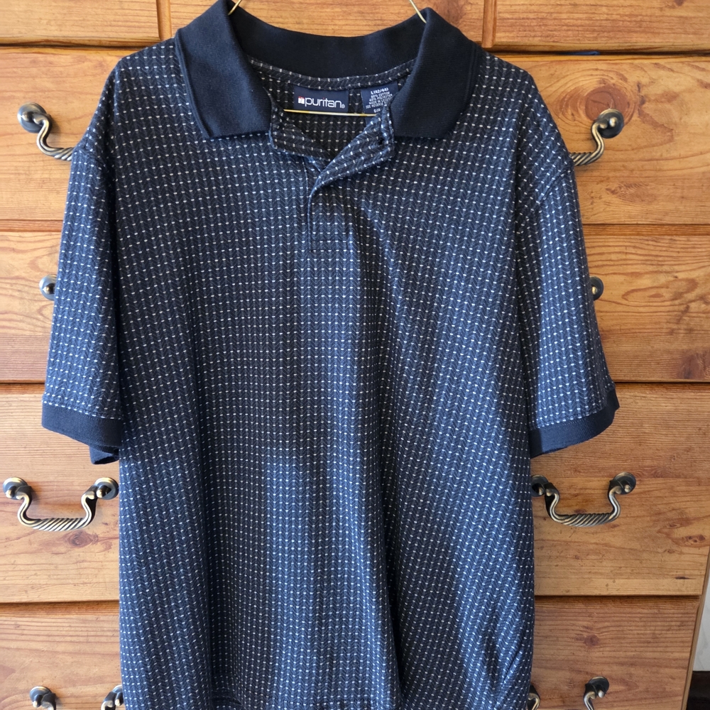 Puritan Men's Black Polo Shirt